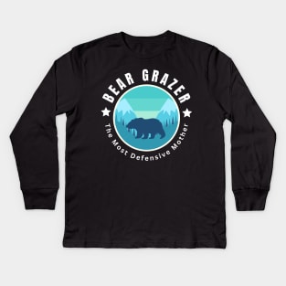 Bear Grazer The Most Defensive Mother Kids Long Sleeve T-Shirt